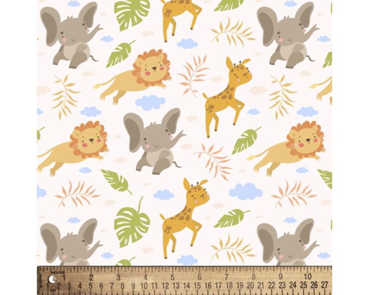 Baby Nursery Animals Cotton Fabric | By the Yard | Sewing and Crafting | 44 inches wide